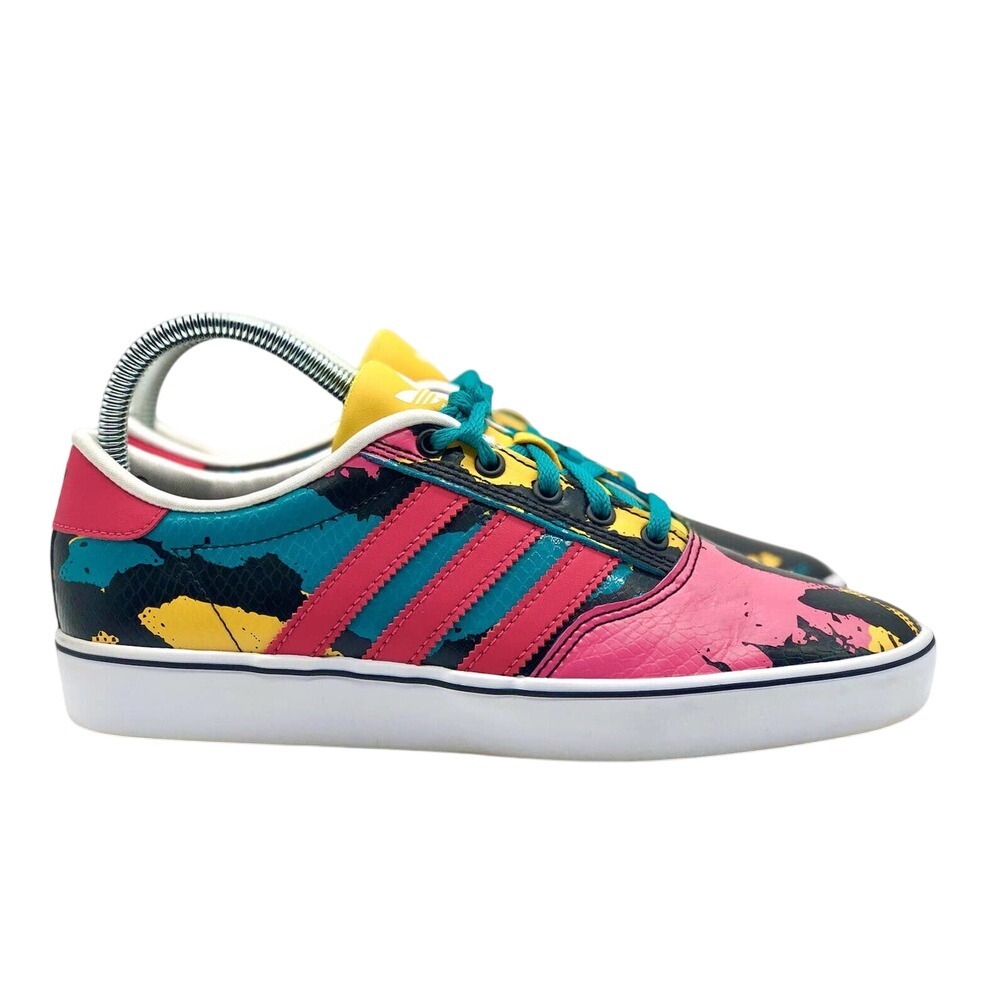 Adidas Embossed Snake Paint Splatter Snakeskin Sneakers Q32940‎ Womens 7.5 Shoes